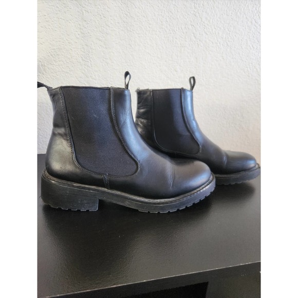 London Rebel Leather Heeled Chelsea Boots Size 41 (8) - Picture 8 of 8